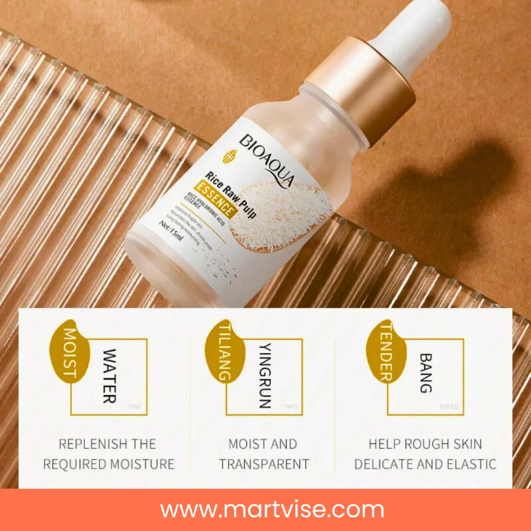 BIOAQUA Rice Raw Pulp Serum – Brightening & Hydrating Rice Essence (15ml)