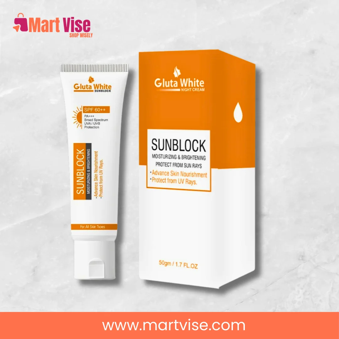 Gluta White Sunblock SPF 60+ – Brightening & UV Protection Cream