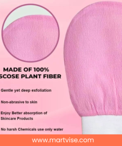 exfoliating-gloves-pink-purple-mitts.jpg — exfoliating gloves in pink and purple for gentle dead skin removal