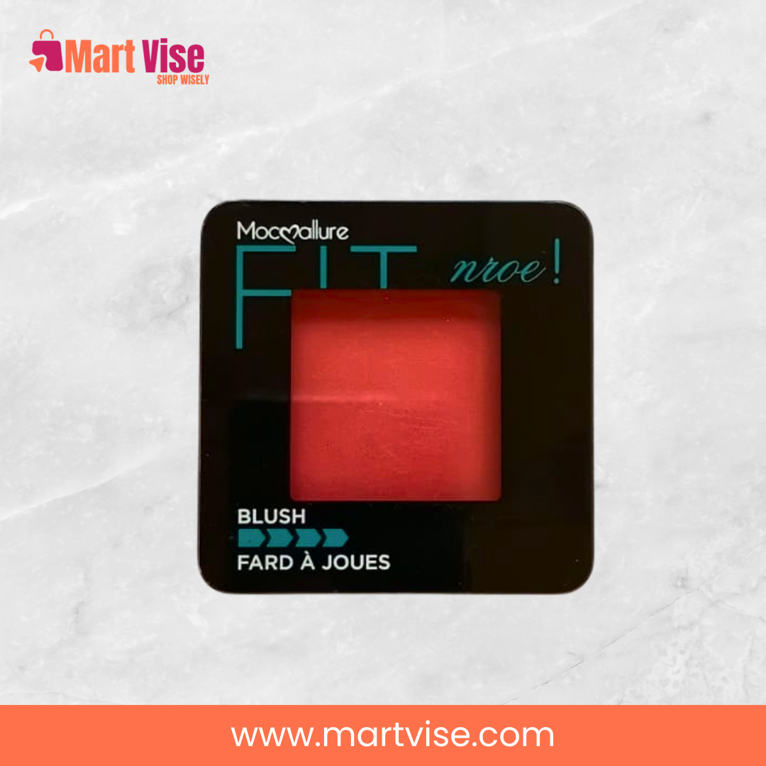 mocallure-fit-me-blush-shade2-flatlay.jpg – Flat lay of Mocallure Fit Me Blush with MartVise branding.