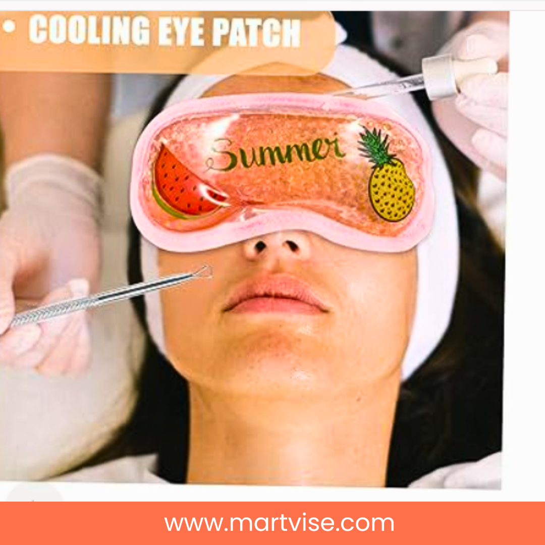 sweet-beauty-cooling-eye-mask-display.jpg – Display of Sweet Beauty Cooling Eye Mask set with MartVise branding.