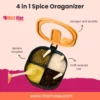 4 in 1 Spice Organizer – Compact 4-Section Box with Spoons