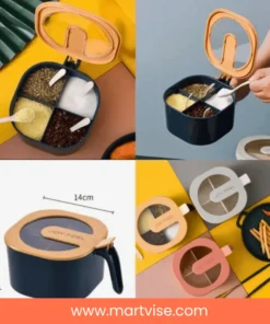 4-in-1-spice-organizer-with-spoons.jpg — 4 in 1 spice organizer with four sections and mini spoons included