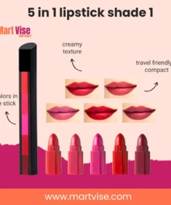 5 in 1 lipstick shade 1 – Creamy 5-Colour Travel Stick