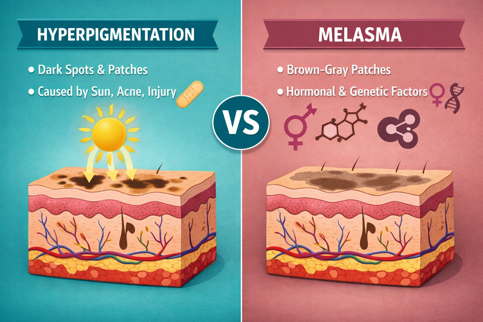melasma vs hyperpigmentation differences for Pakistani skin