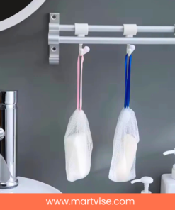 soap-saver-pouch-mesh-texture.jpg — close view of soap saver pouch mesh texture for lather and exfoliation