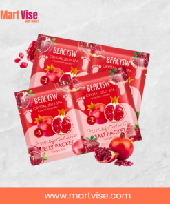 beacysw-foot-spa-pack-pomegranate-front.jpg — beacysw foot spa pack pomegranate crystal jelly spa sachets with fruity packaging
