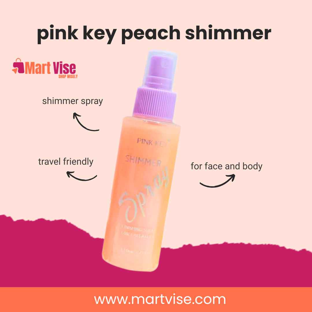 Pink Key Shimmer Spray Peach – Face & Body Glow