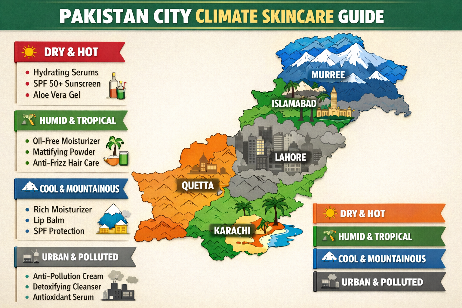 summer vs winter skincare routine in Pakistan city-based skincare tips