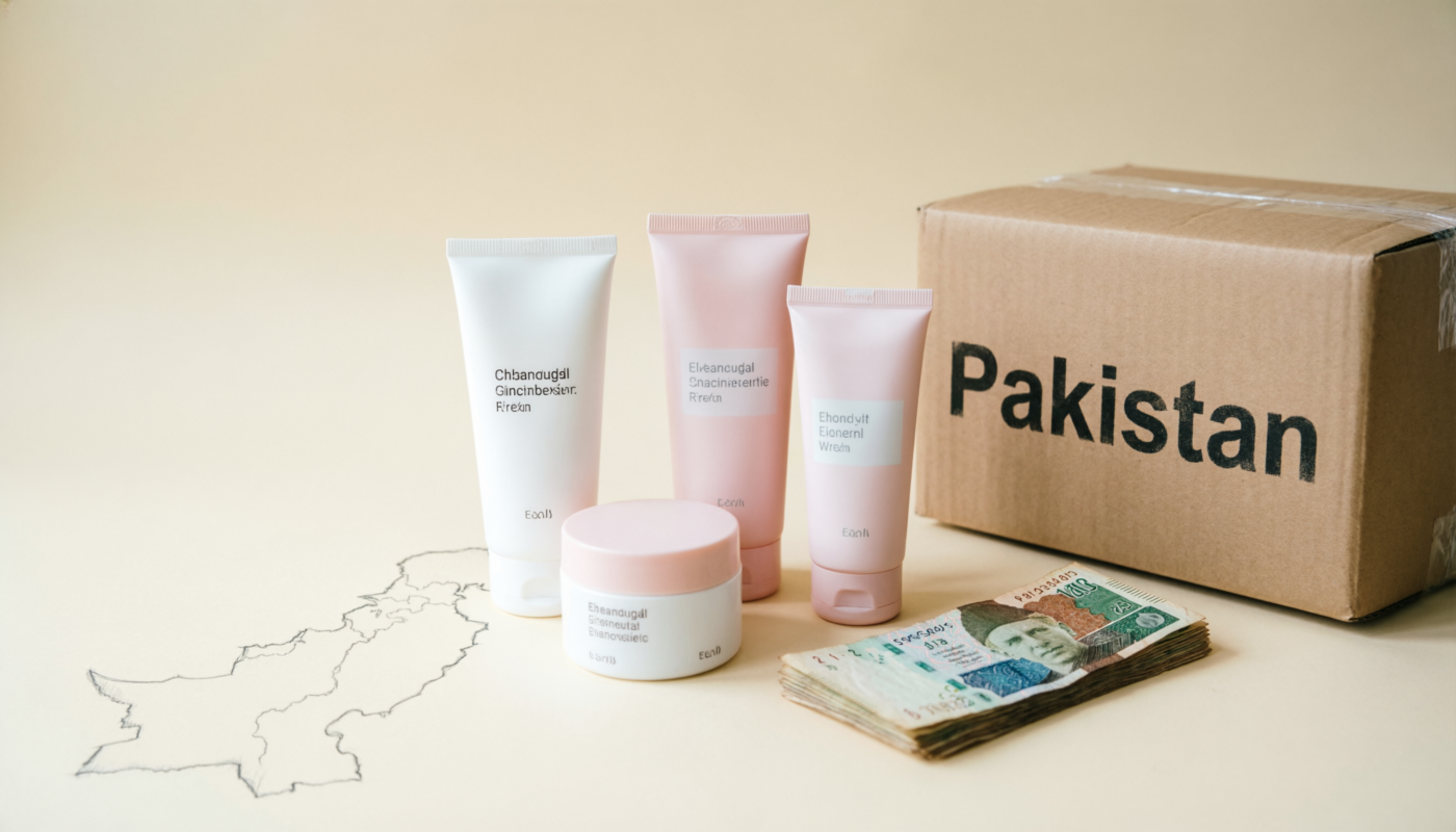 budget skincare routine in Pakistan with cleanser moisturizer sunscreen