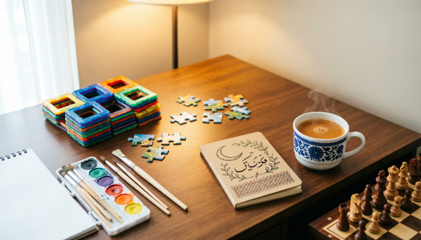 screen-free toys for Pakistani kids on a play mat