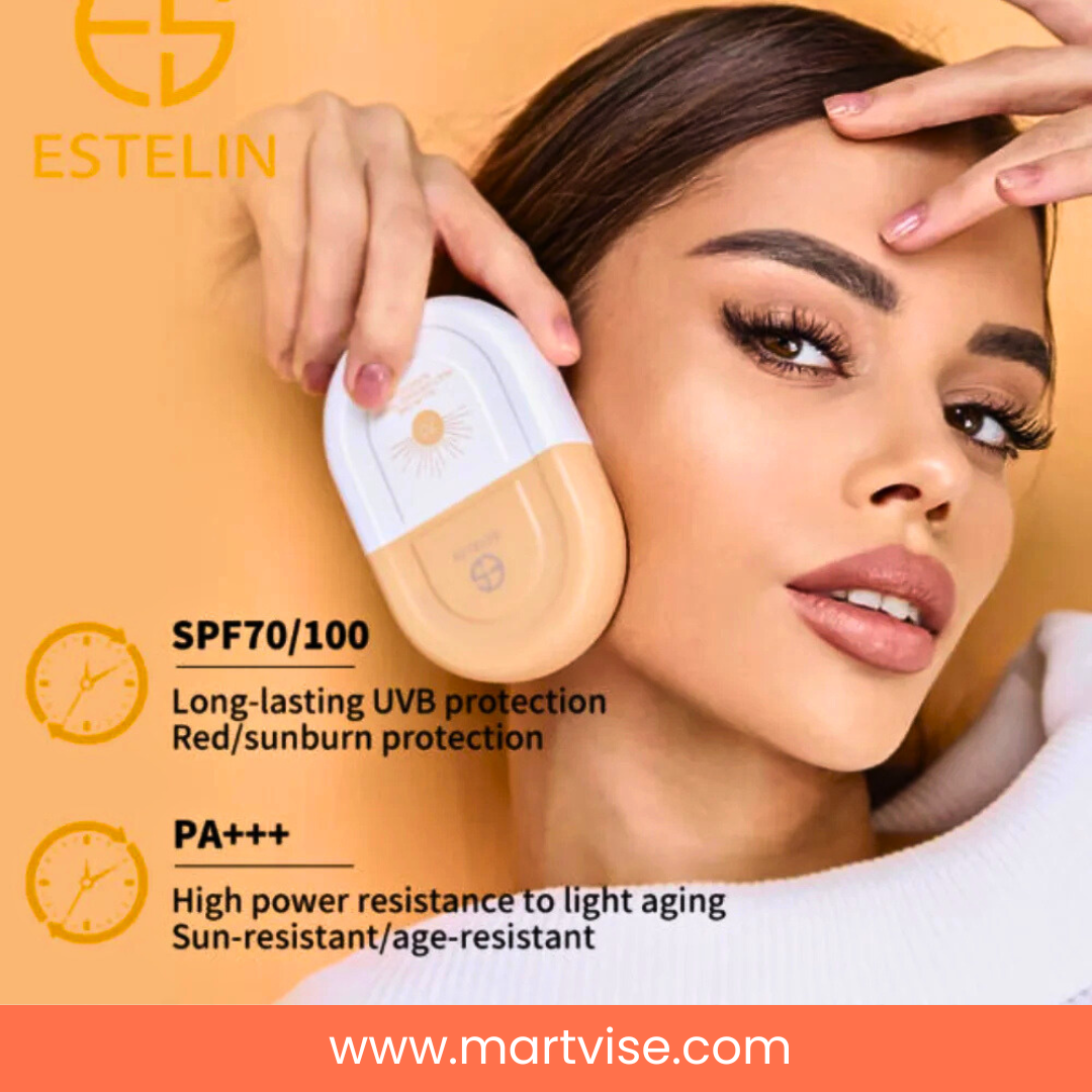 estelin-tinted-sunscreen-spf-70-front.jpg — estelin tinted sunscreen spf 70 compact bottle for daily sun protection