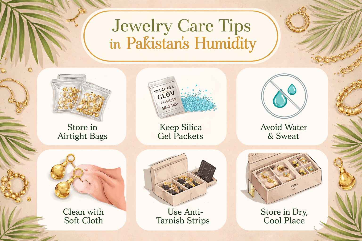 Minimalist jewelry trend in Pakistan care tips for humid weather