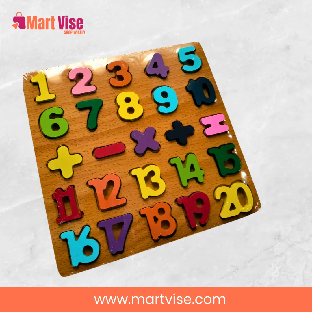 1 to 20 Number Wooden Puzzle – Educational Learning Toy for Kids 