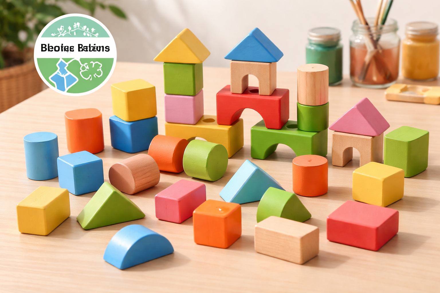 Safe and non-toxic toys in Pakistan wooden blocks with water-based paint