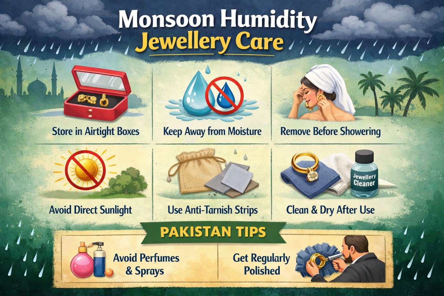 Artificial jewelry care and storage tips for monsoon humidity in Pakistan