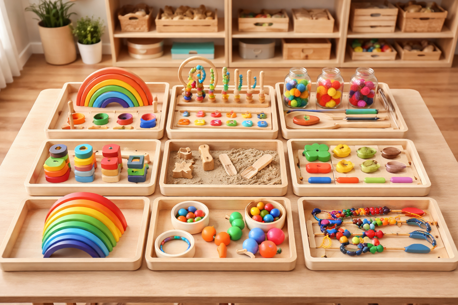 Montessori learning toys rotation setup at home