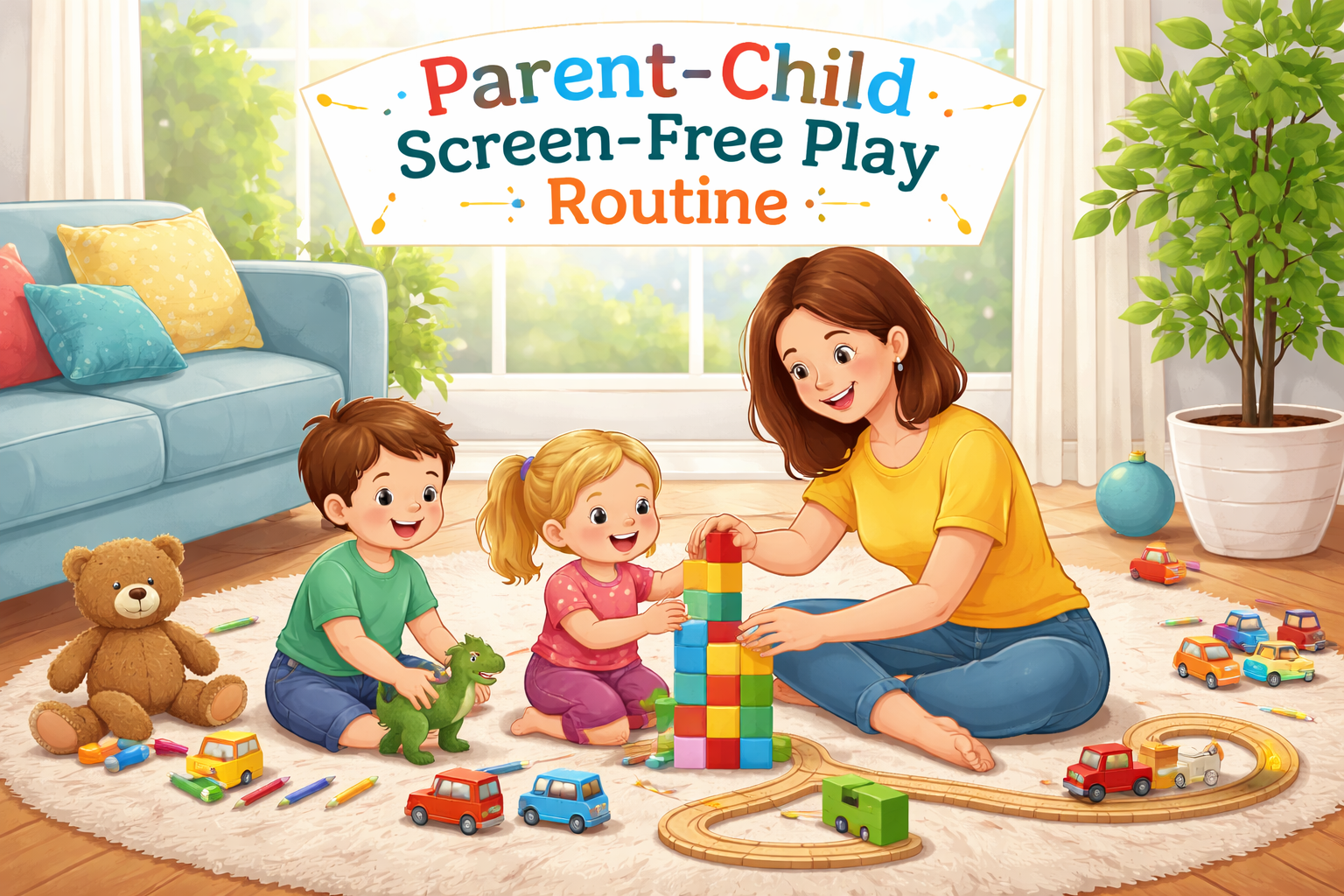 Parent-Child Interactive Toys for Early Learning as screen-free family routine