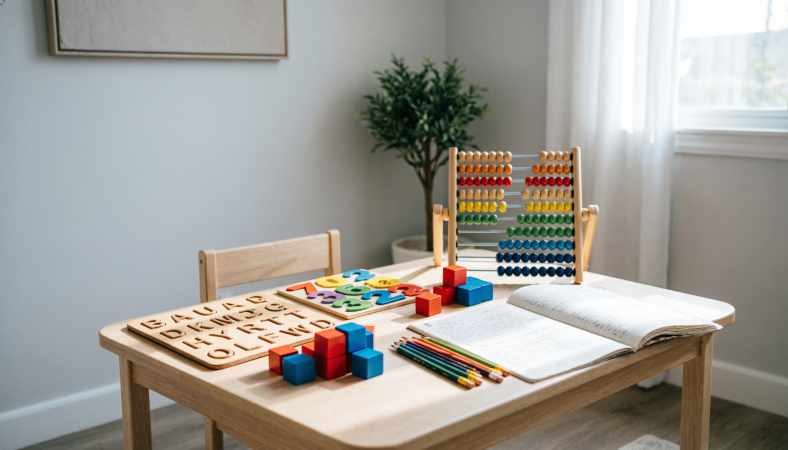 Educational toys for homeschooling in Pakistan setup at home