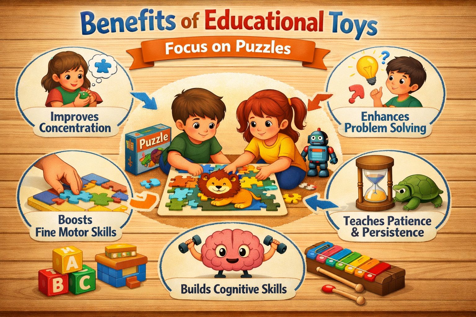 Educational Toys vs Mobile Games—puzzle improves focus