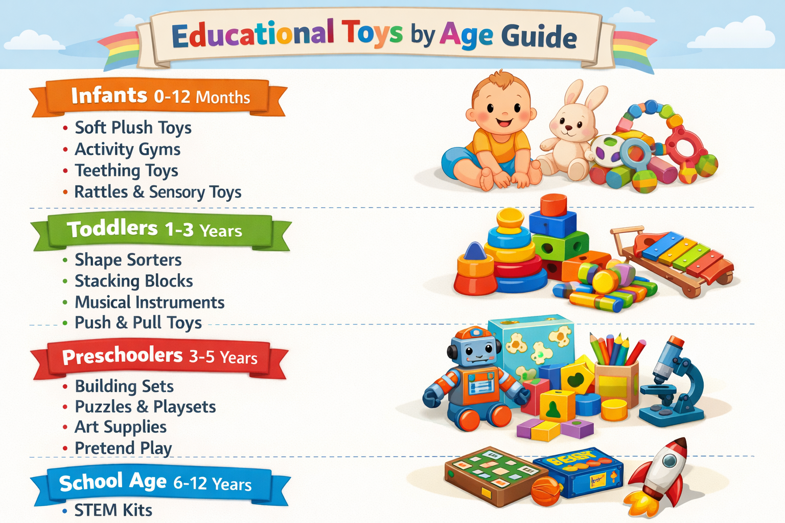 Teacher-recommended educational toys by age group