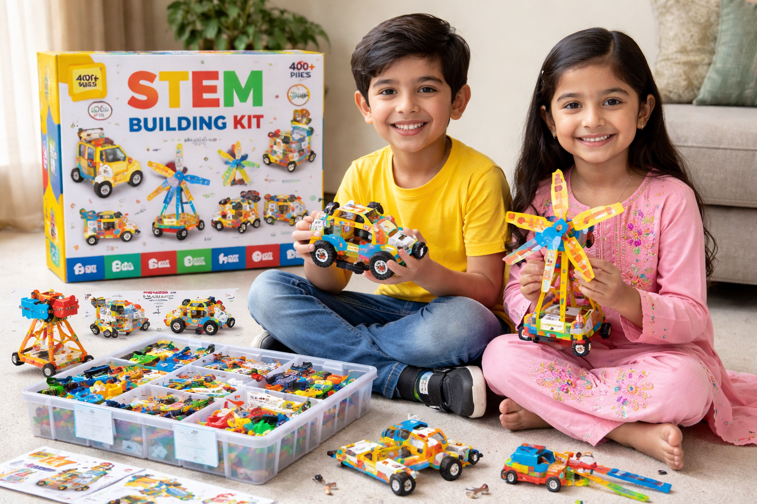 Educational Toys vs Mobile Games—STEM building kit for kids