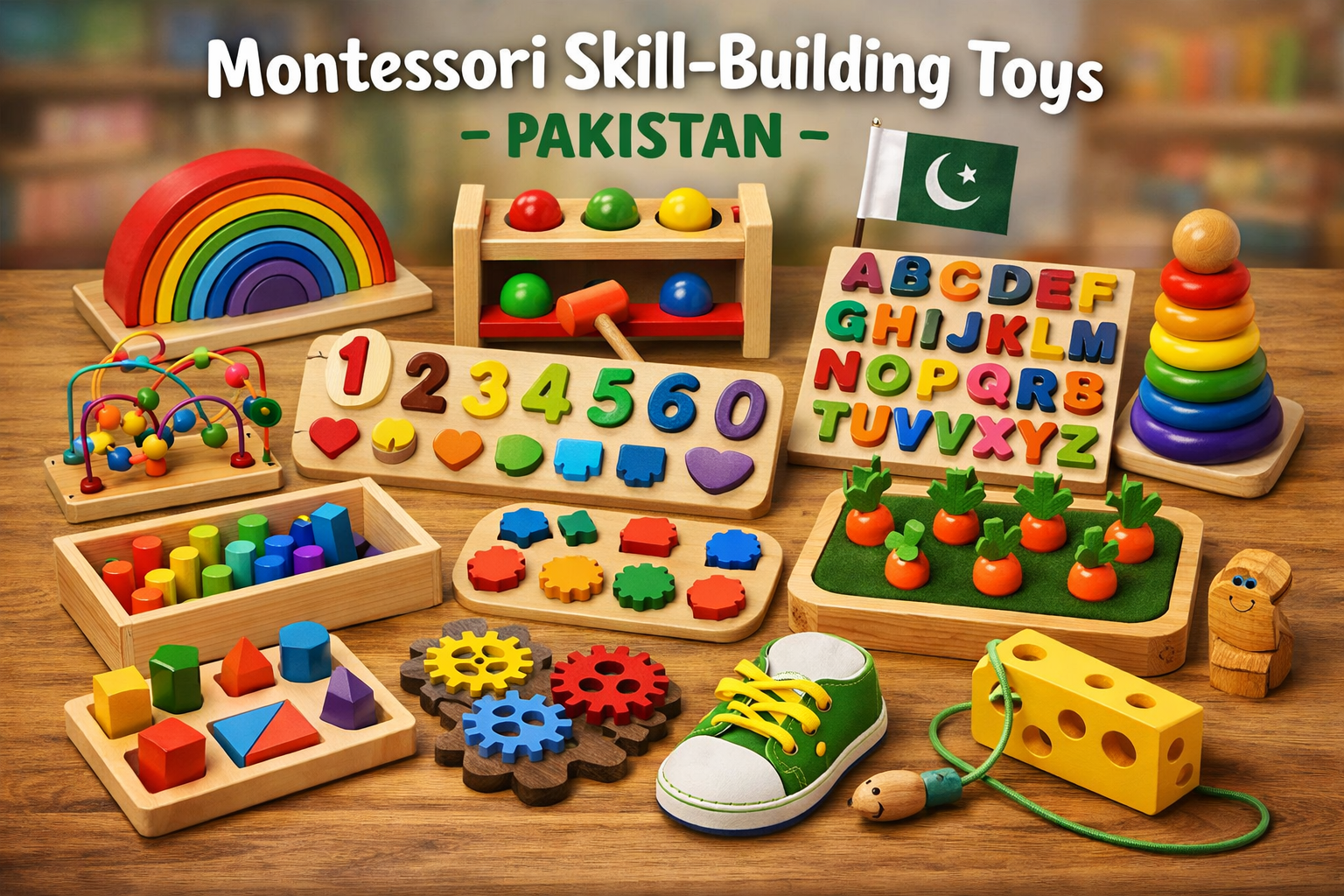 educational toys in Pakistan Montessori skill-building toys by age