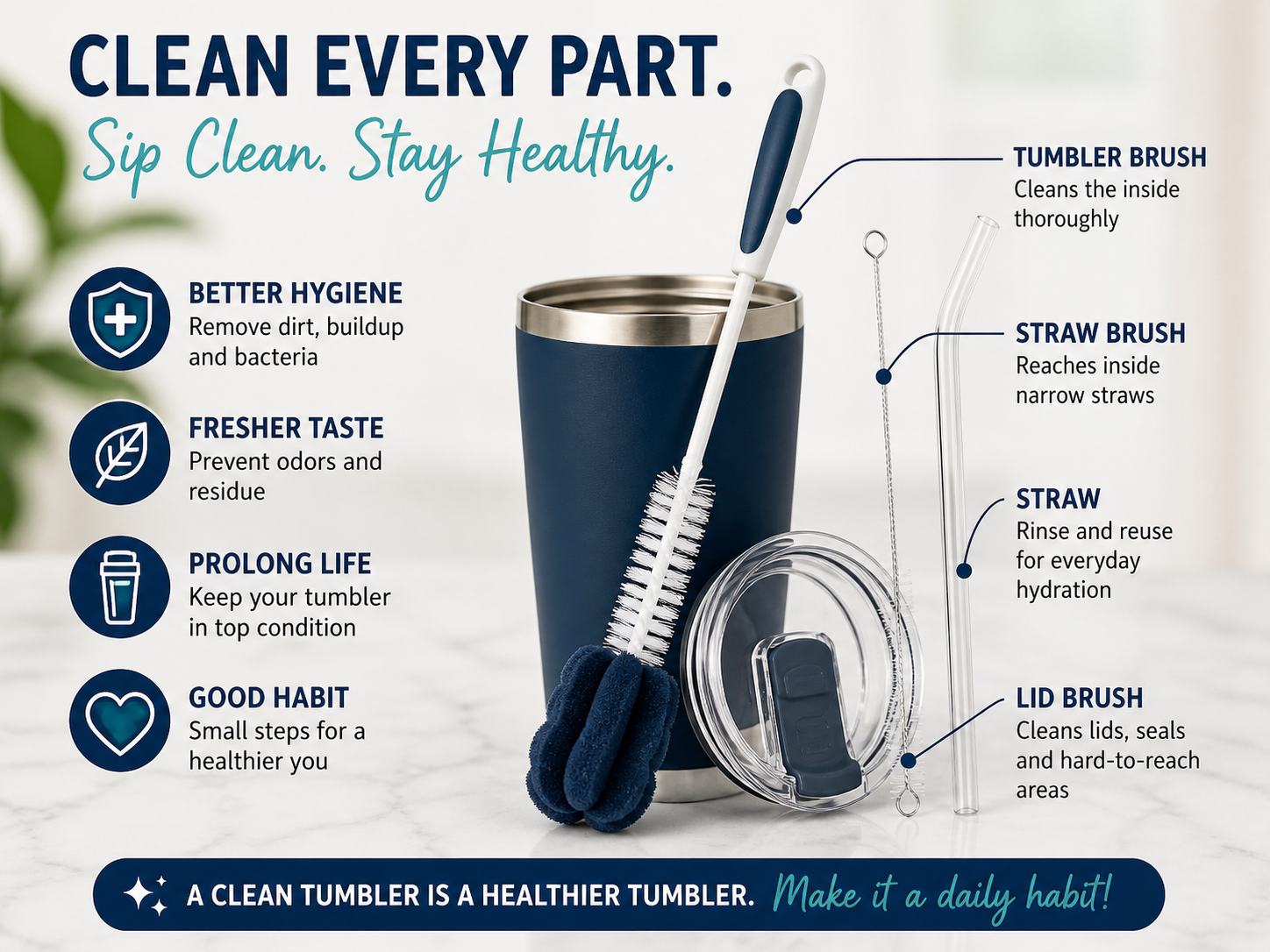 cleaning tips for stainless steel vs plastic tumblers lids and straws