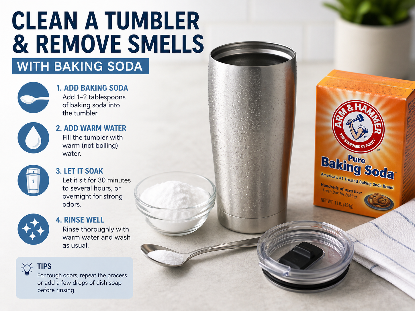 how to clean tumblers for office, gym & travel to remove smell