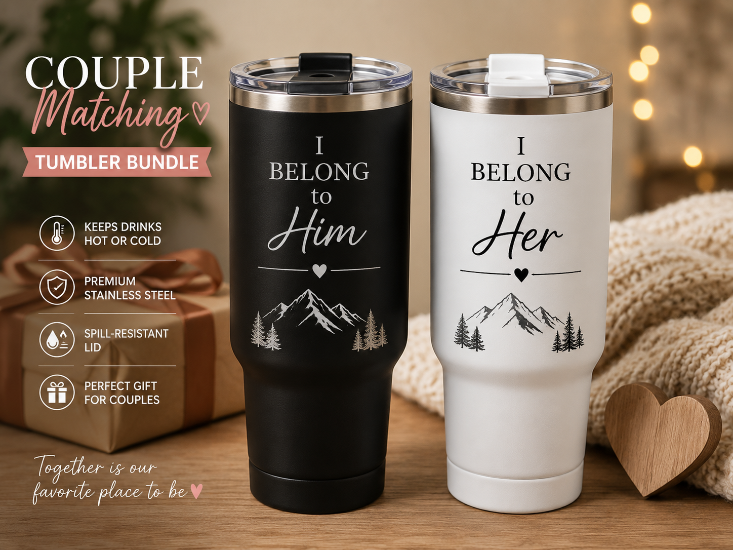 tumbler gift bundles for couples matching tumblers