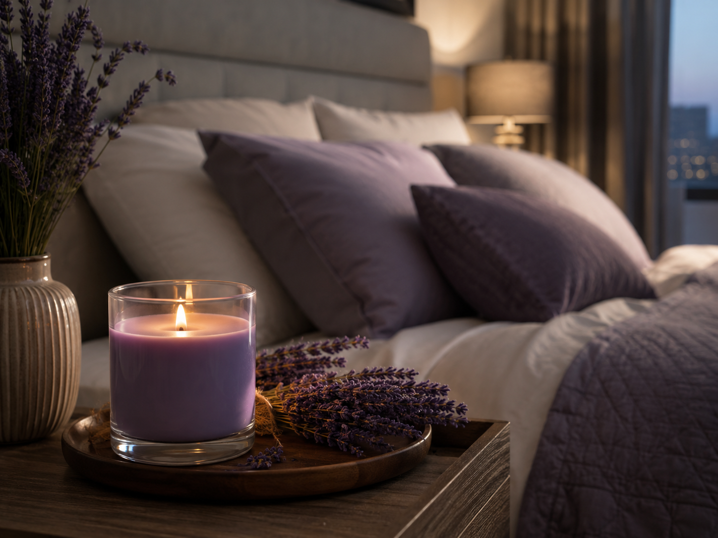 Lavender scented candles in Pakistan for sleep routine