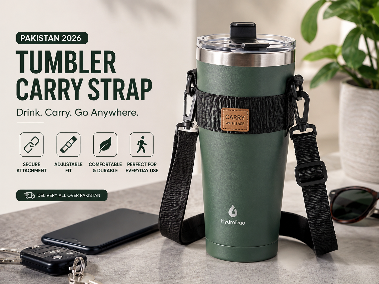 tumbler accessories 2026 carry strap for travel and campus in Pakistan