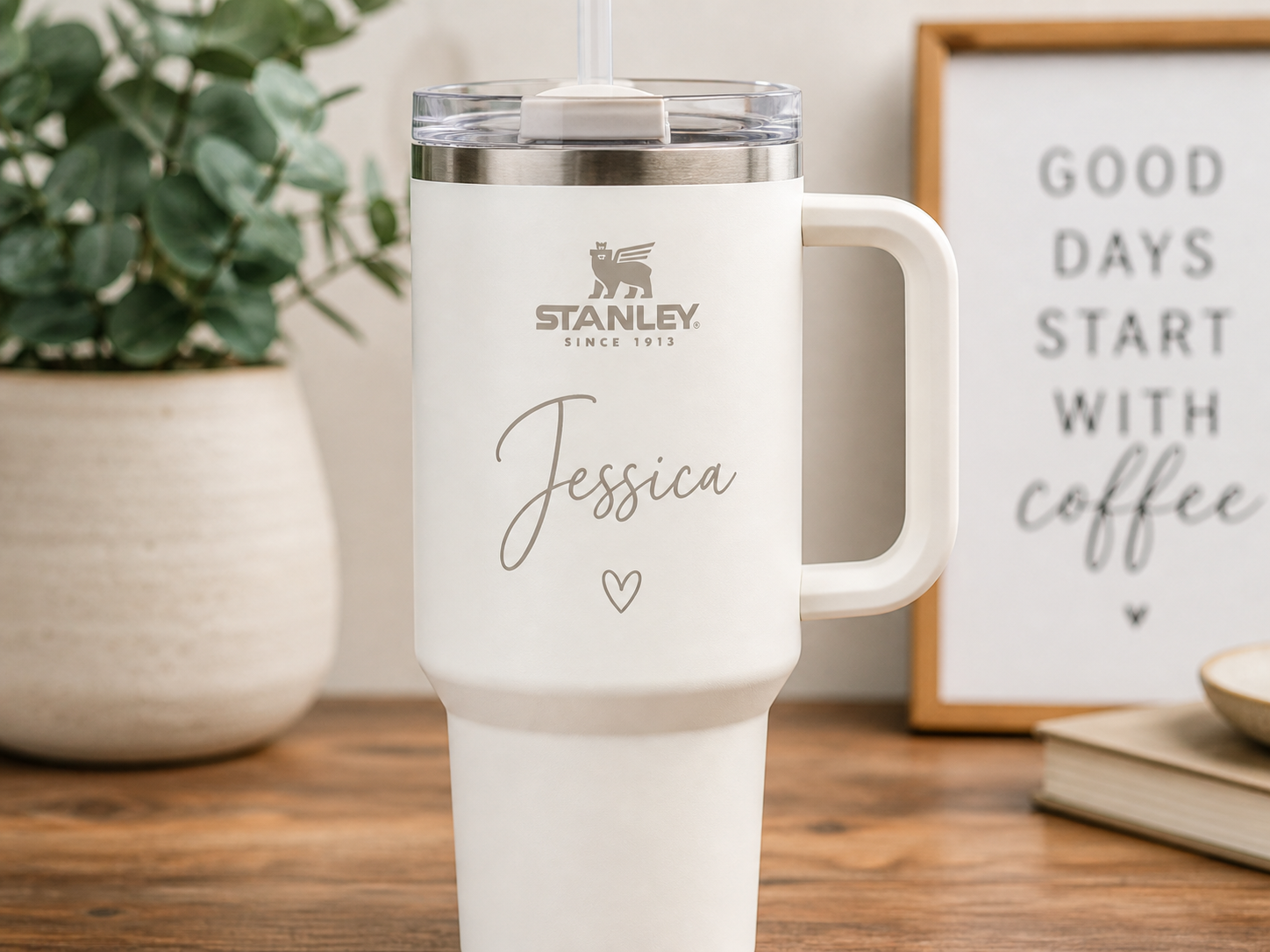 Custom name Stanley-style personalized tumbler in Pakistan
