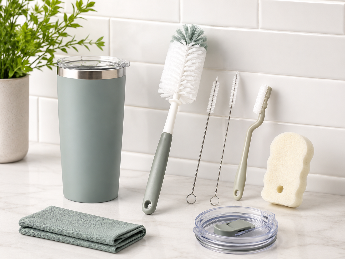 tumbler accessories 2026 cleaning brush set for lid grooves and straws