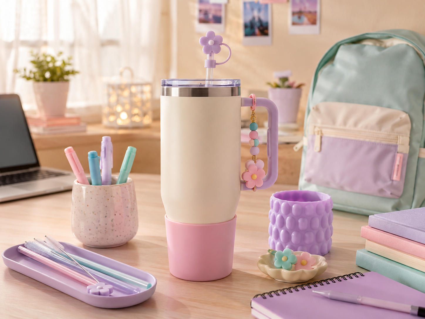 pastel theme cute aesthetic tumbler add-ons trend for students