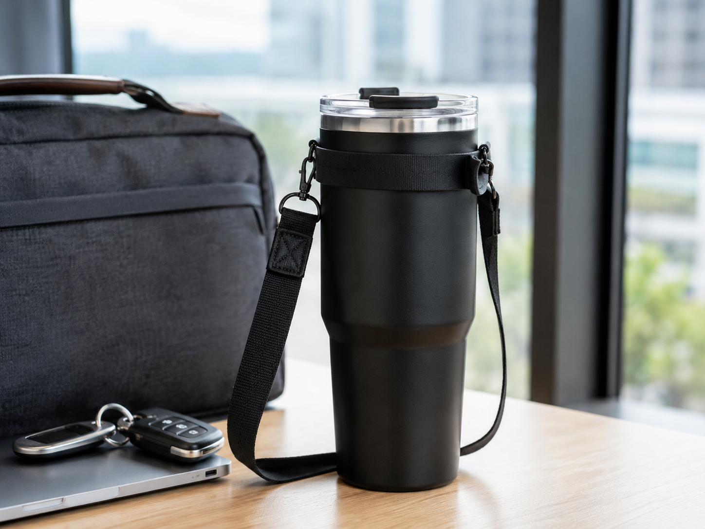 Travel Accessories for Tumblers carry strap for hands-free travel