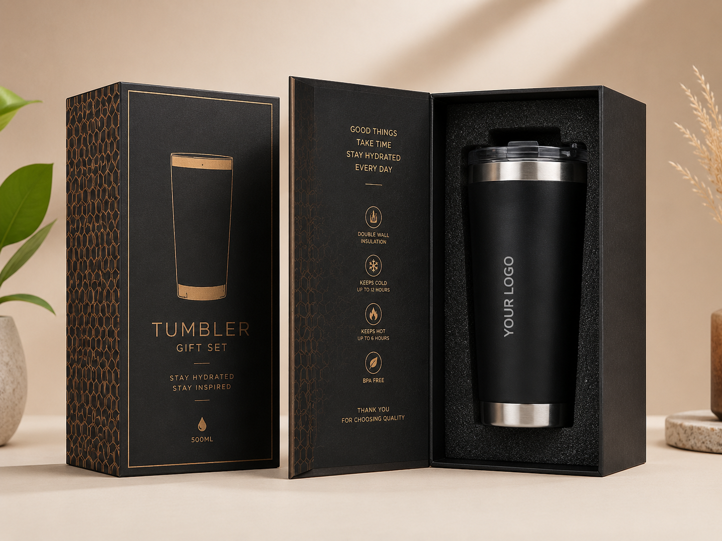 Tumblers as corporate & personal gifts in gift box packaging for Pakistan delivery