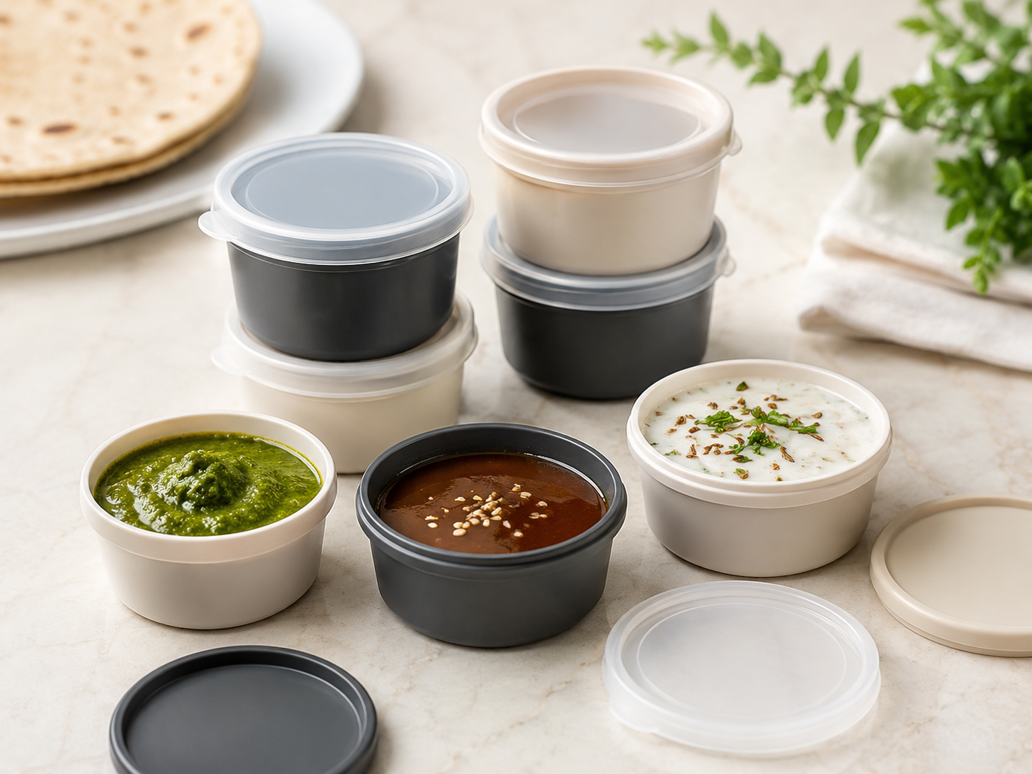 Accessories That Prevent Spillage mini sauce containers for chutney