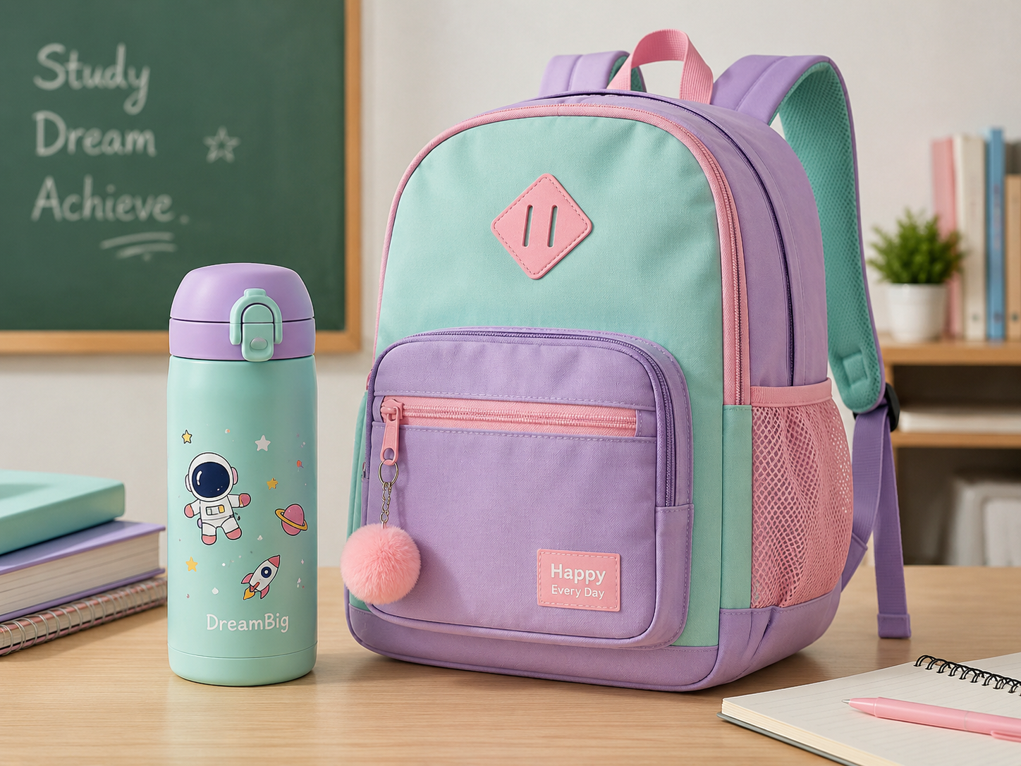 Leak-Proof Tumblers for School & Office with lock lid for school bags