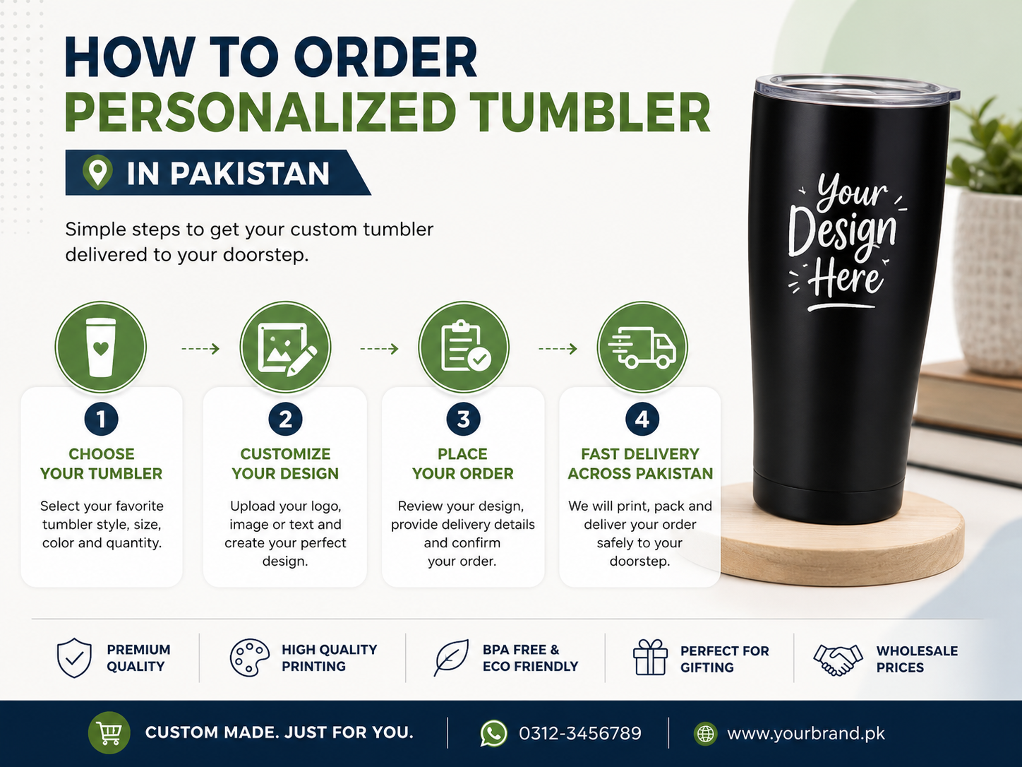 How to order personalized tumblers in Pakistan safely