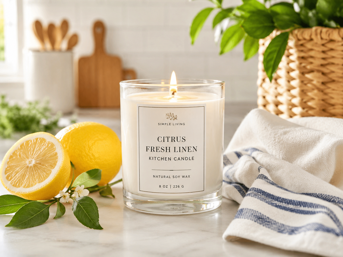 best scented candles for Pakistani homes for kitchen citrus fresh linen