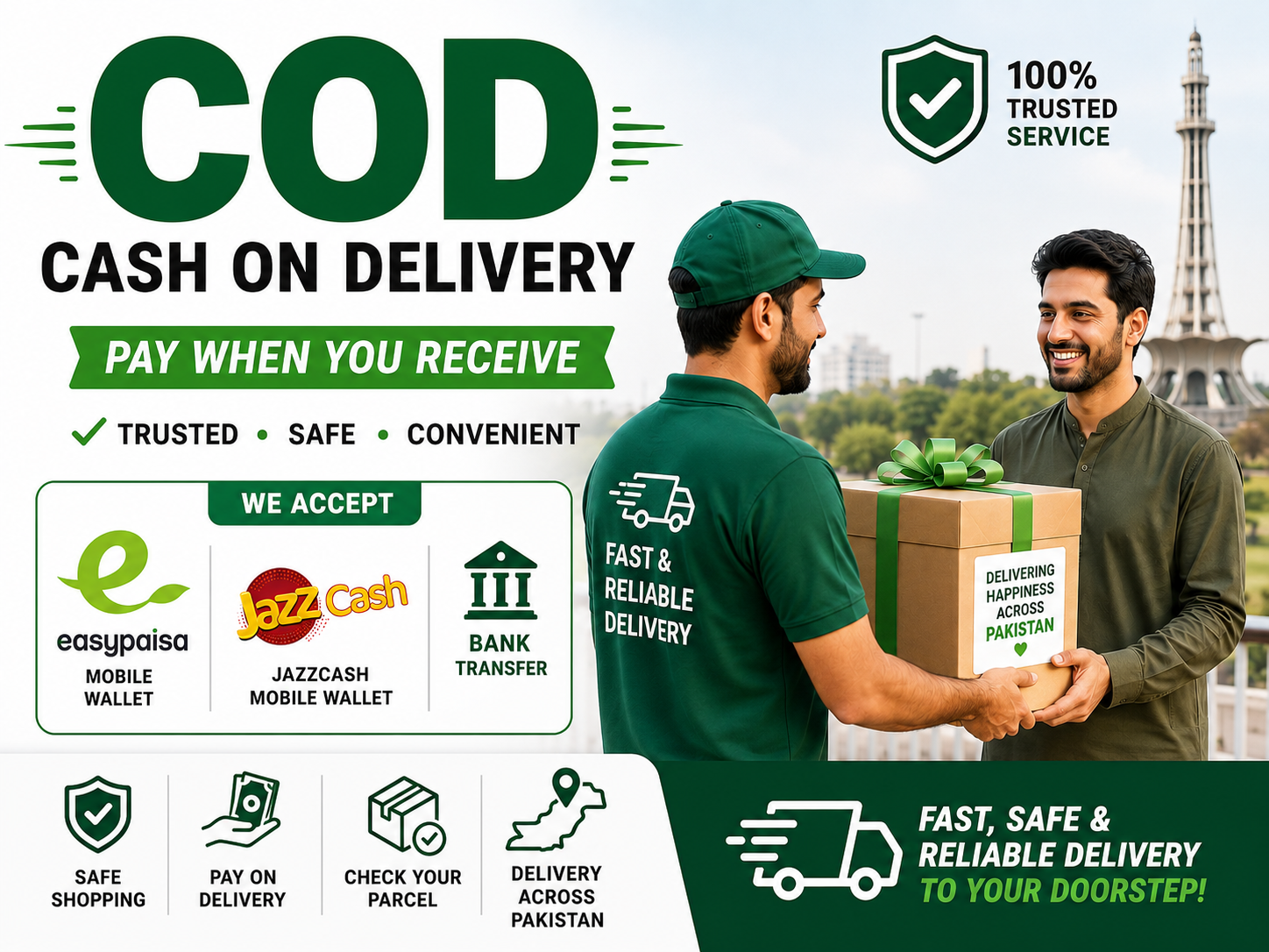 COD Easypaisa JazzCash delivery for online gift shopping in Pakistan