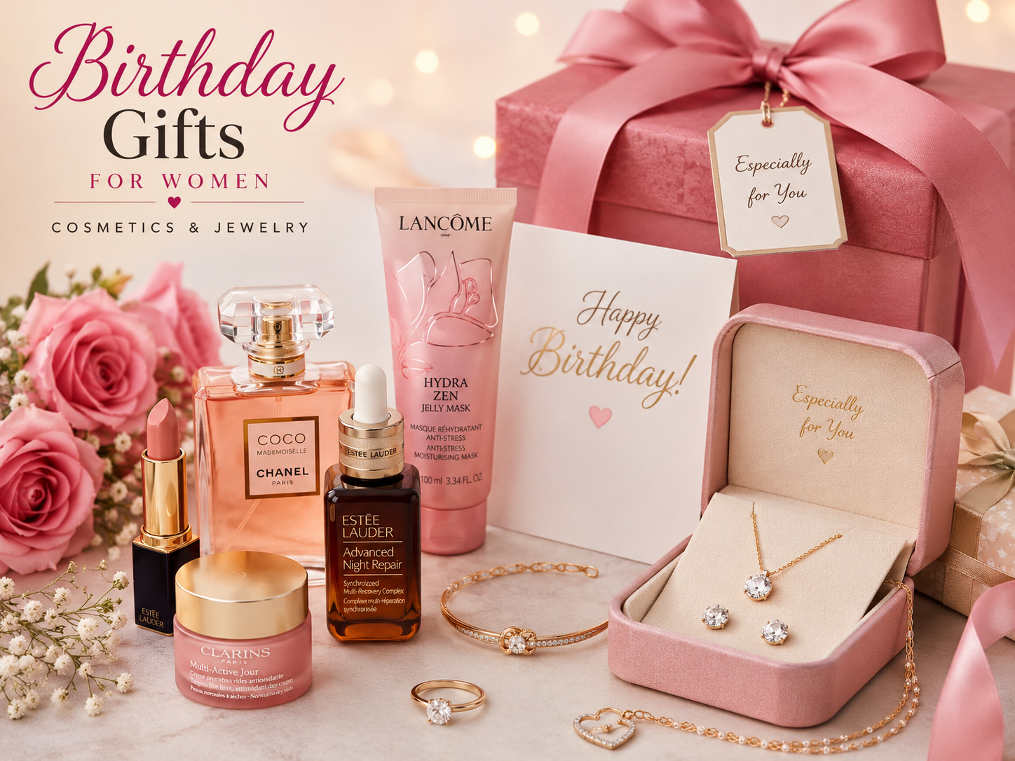 Birthday Gift Ideas for Women, Men & Kids cosmetics and jewelry gifts