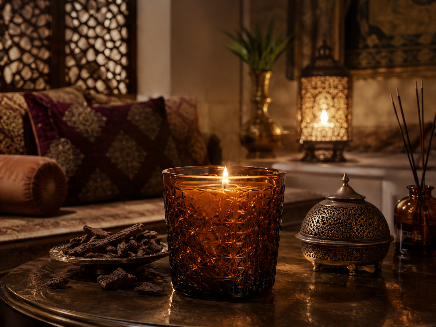best scented candles for Pakistani homes with oud and amber for lounge