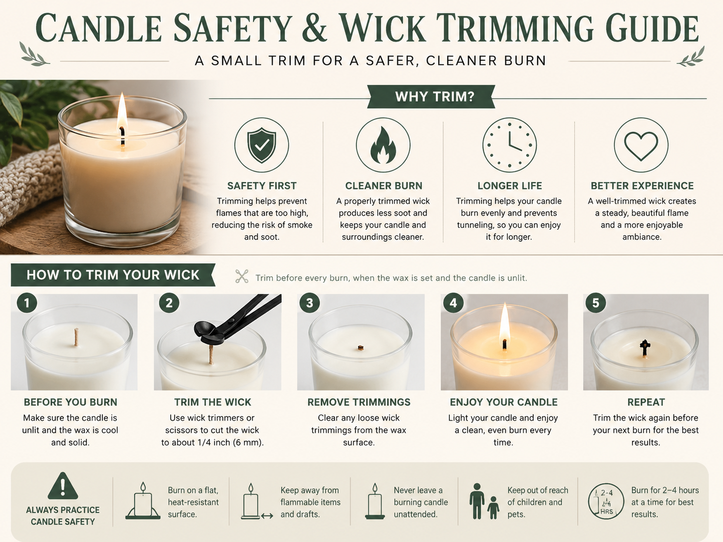 candle safety tips for candles for bedroom, lounge & bathroom