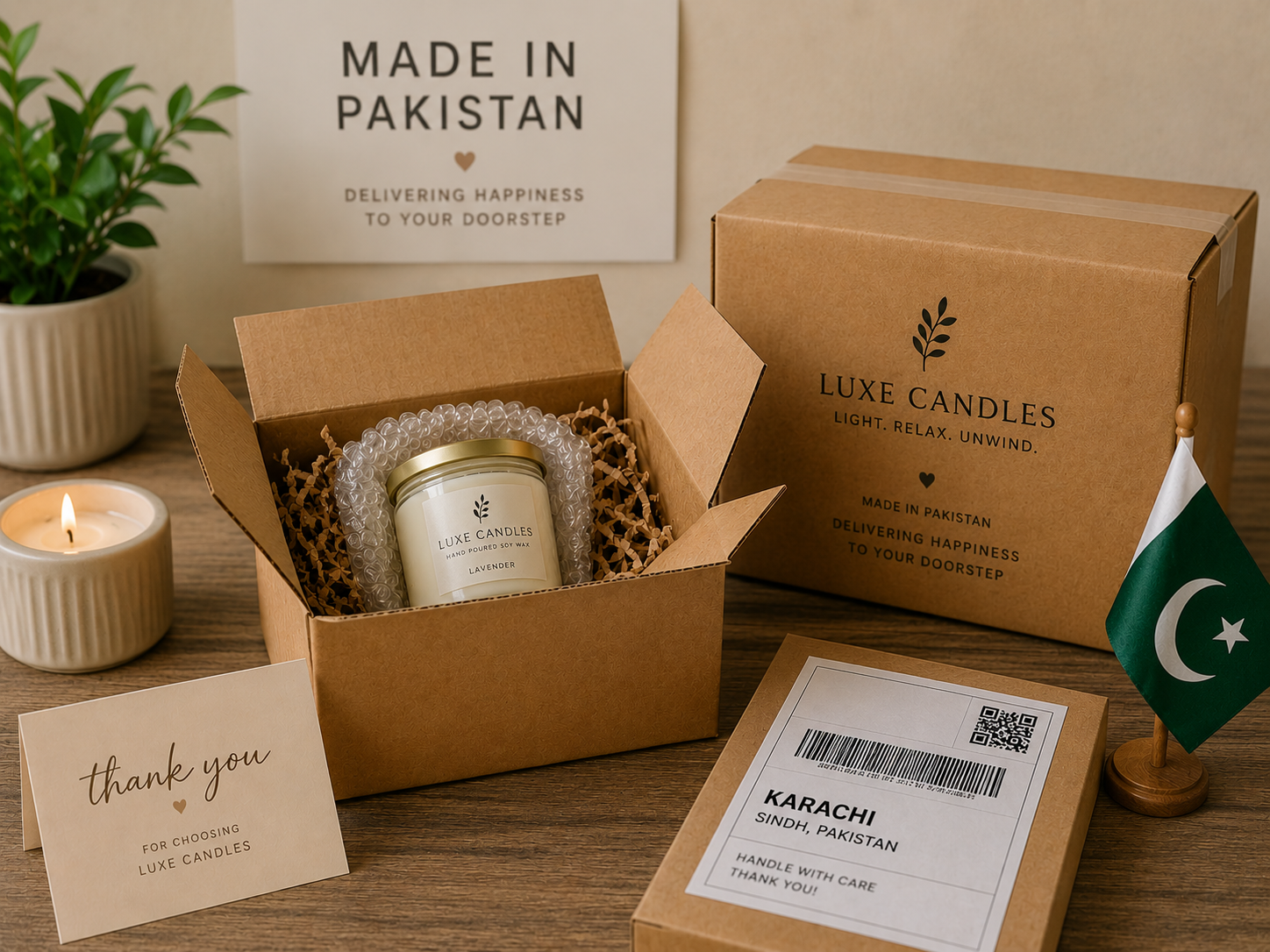 long-lasting candle safe delivery packing in Pakistan