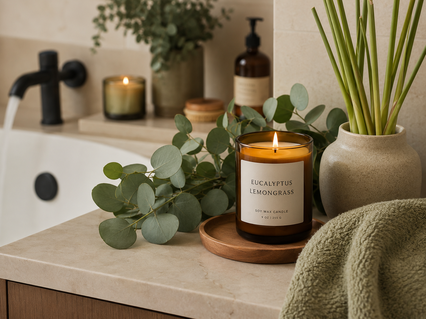 candles for bedroom, lounge & bathroom with fresh bathroom scents