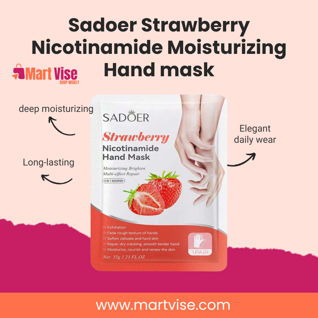 Sadoer Strawberry Nicotinamide Moisturizing Hand Mask