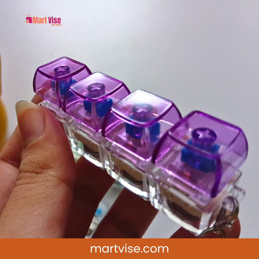 Keyboard Fidget Keychain – Light Up Mini Keyboard Fidget Toy - Image 3